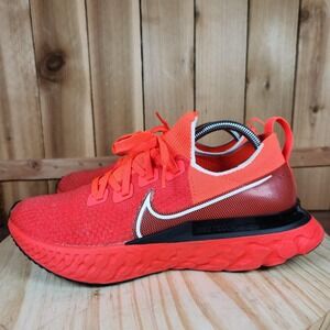 Nike React Infinity Run Flyknit Shoes Mens 10 Bright Red Orange Running Sneakers